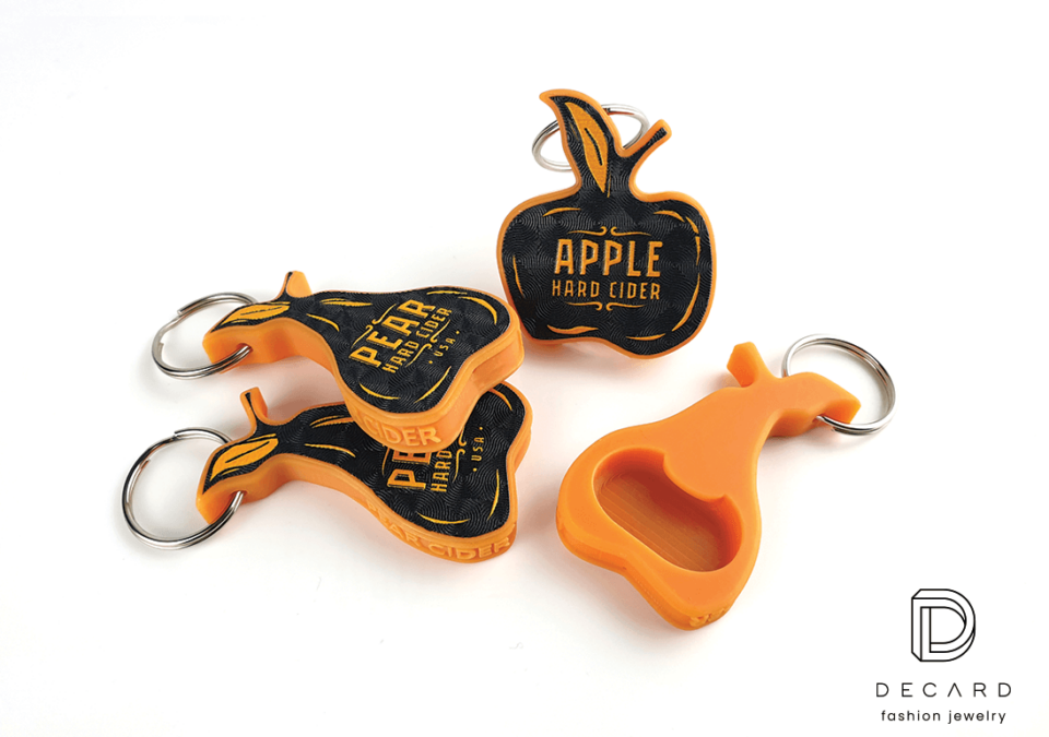 Beer opener key ring, apple shape, Polish manufacturer Decard