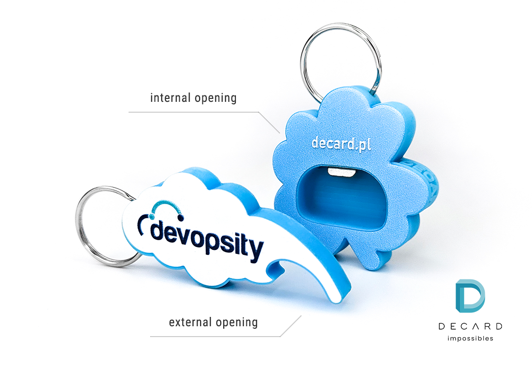 Key ring openers, 2 types of opening, side and back, manufacturer DECARD