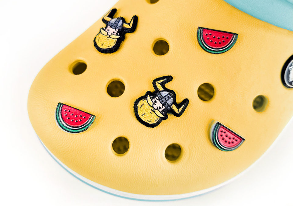 Crocs pins, personalized, any shape, color, any graphics, manufacturer DECARD