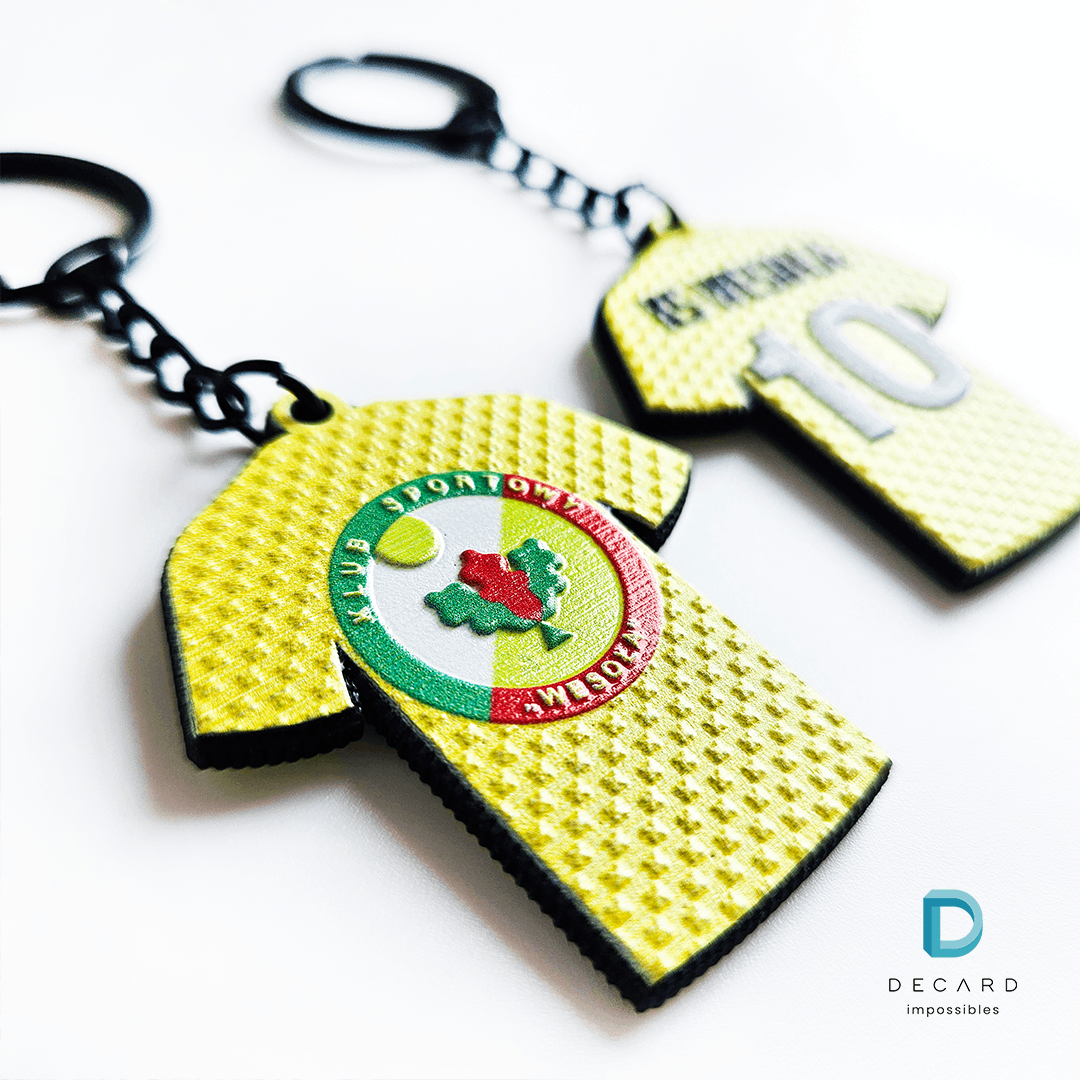 T-shirt keychains, 3d printing, vivid colors, Polish manufacturer DECARD