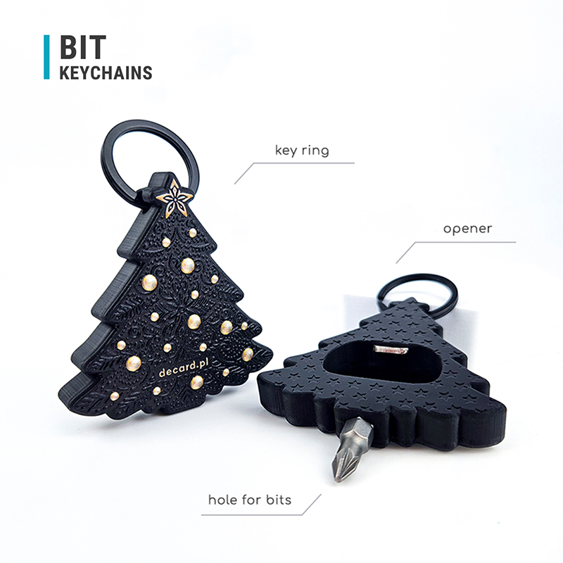 Beats keychains, hard resin, Christmas tree, Polish manufacturer DECARD