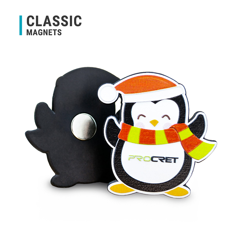 Classic magnets, hard resin, Christmas penguins, vivid colors, convex 3D graphics, Polish manufacturer