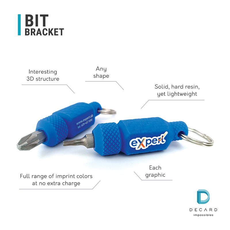 Functional advertising gadgets, key ring for bits, manufacturer DECARD