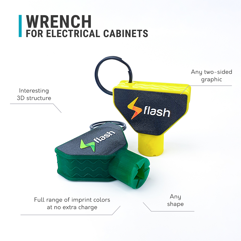 Personalized keys for electrical cabinets, original advertising prints, manufacturer DECARD