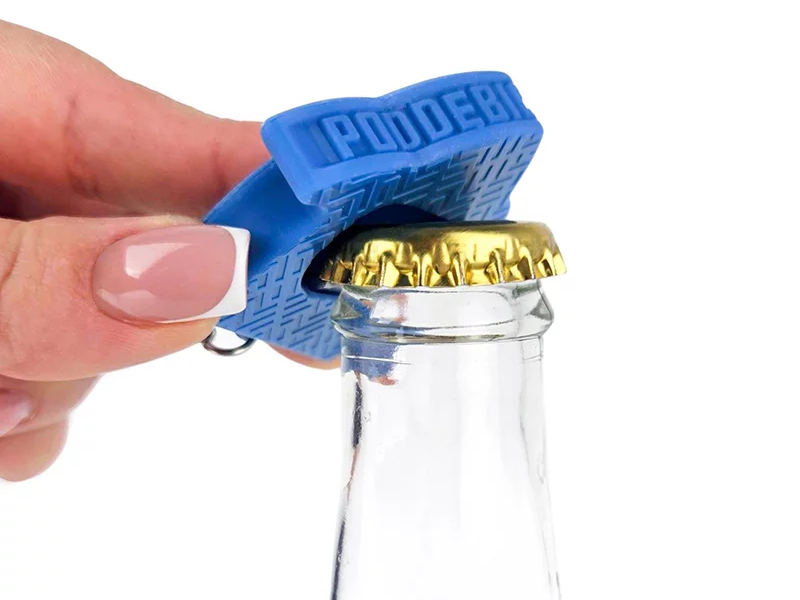 3D Bottle Opener Keychain, durable resin, shaped like a sports club crest, Polish manufacturer DECARD