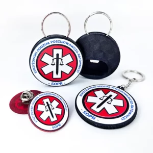 Rotating keychain, hard resin, manufacturer DECARD