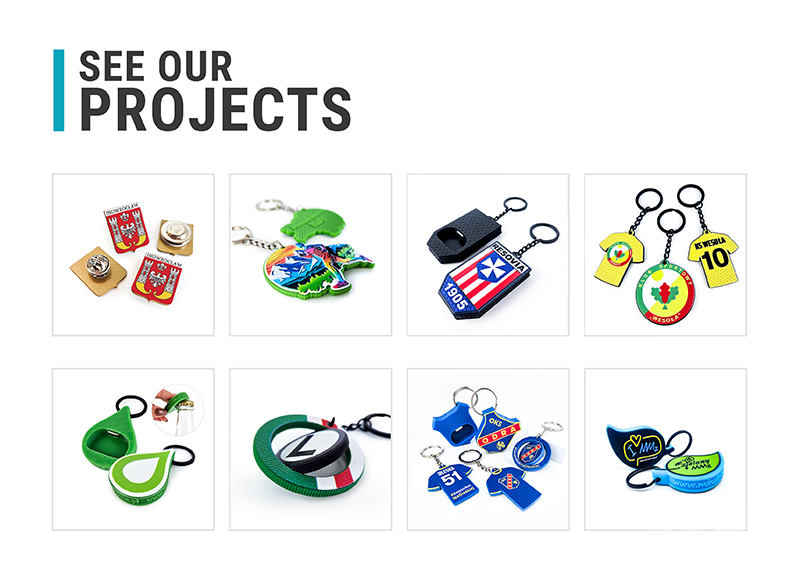 Gallery of realizations, key rings, magnets, pins, openers, medals, Polish manufacturer DECARD