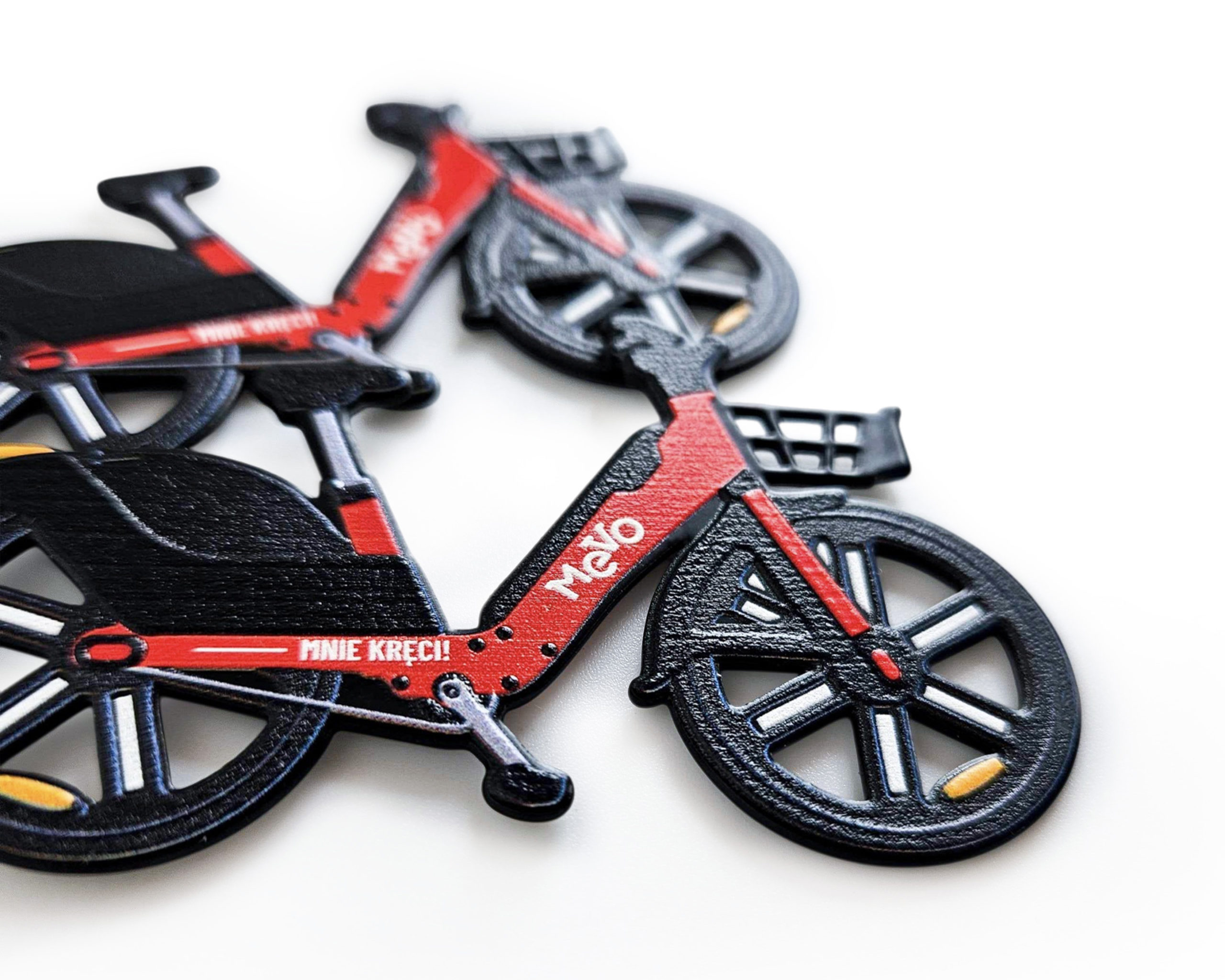 MEVO metal bicycle keychains, Polish manufacturer DECARD