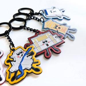 Metal keychains with a subtle 3D textured surface, Polish manufacturer DECARD.