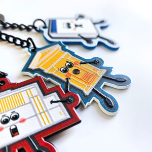 Metal keychains with a subtle 3D textured surface, Polish manufacturer DECARD.