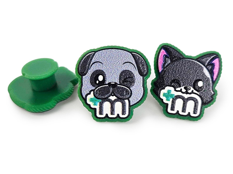 Crocs pins, cats and dogs, hard resin, Polish manufacturer DECARD