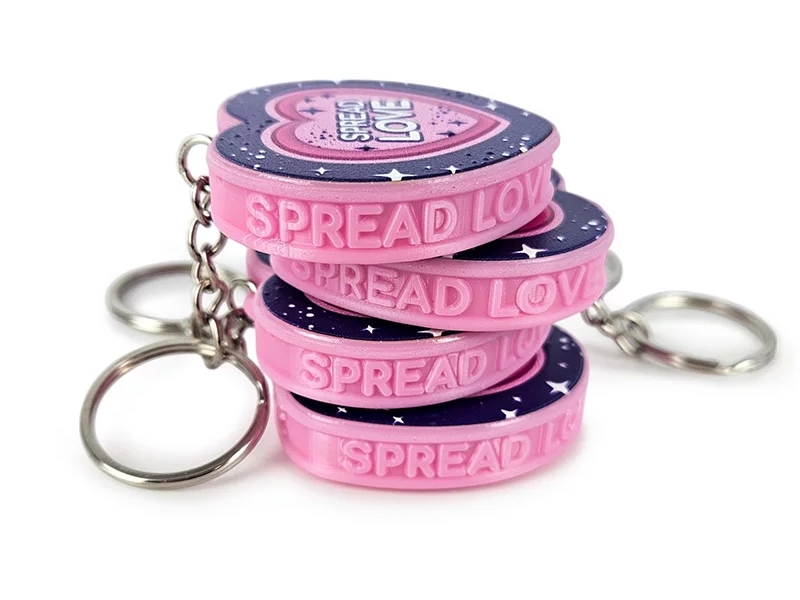 3D bottle opener keychain, hearts, hard and light resin, Polish manufacturer DECARD