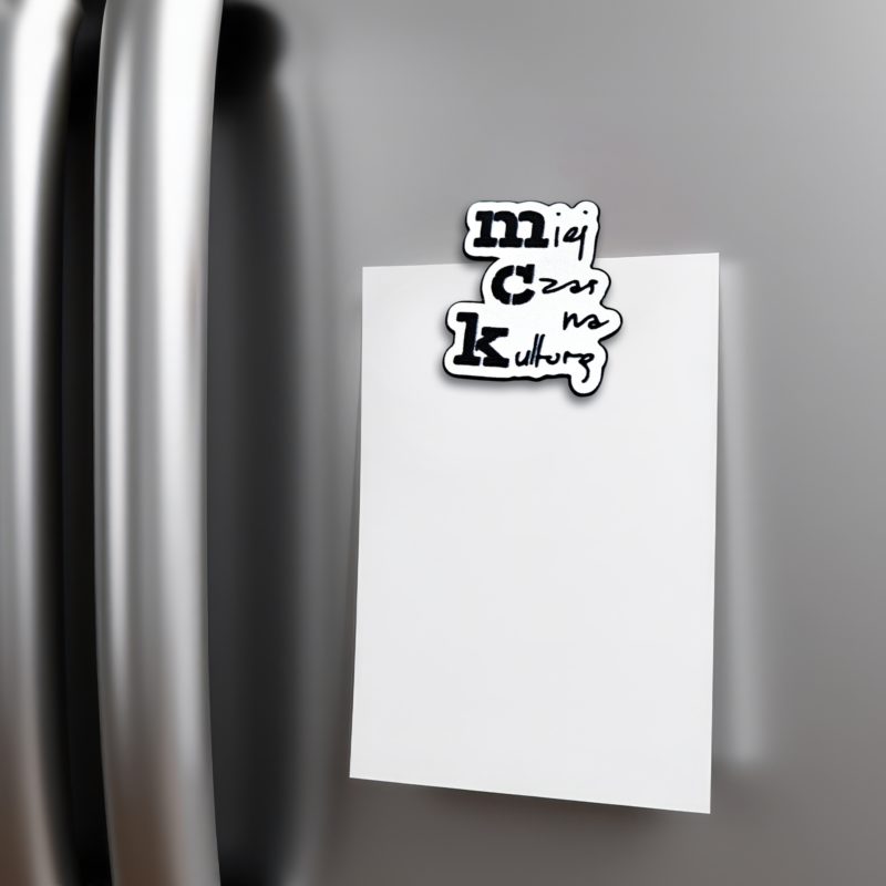 Black and white metal magnet for the Municipal Cultural Center in Gorzów Wielkopolski. Polish manufacturer DECARD