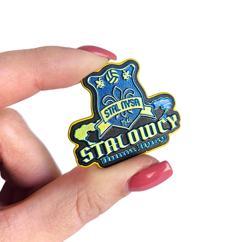 Metal badge, shiny, Stalowcy club emblem, Polish manufacturer DECARD