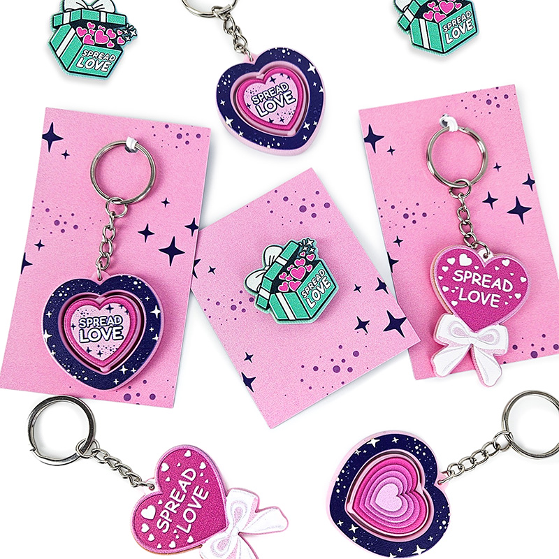 Valentine's Day keychains, hard resin, Polish manufacturer DECARD