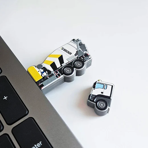 Concrete mixer pendrive, branded, made of hard and light resin, Polish manufacturer DECARD