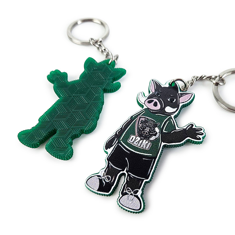 Keychains sports mascot wild boar athlete, Polish manufacturer DECARD