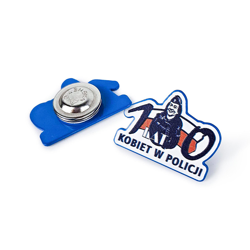 Metal badges, magnetic, shiny, 100 years in the Police, Polish manufacturer DECARD