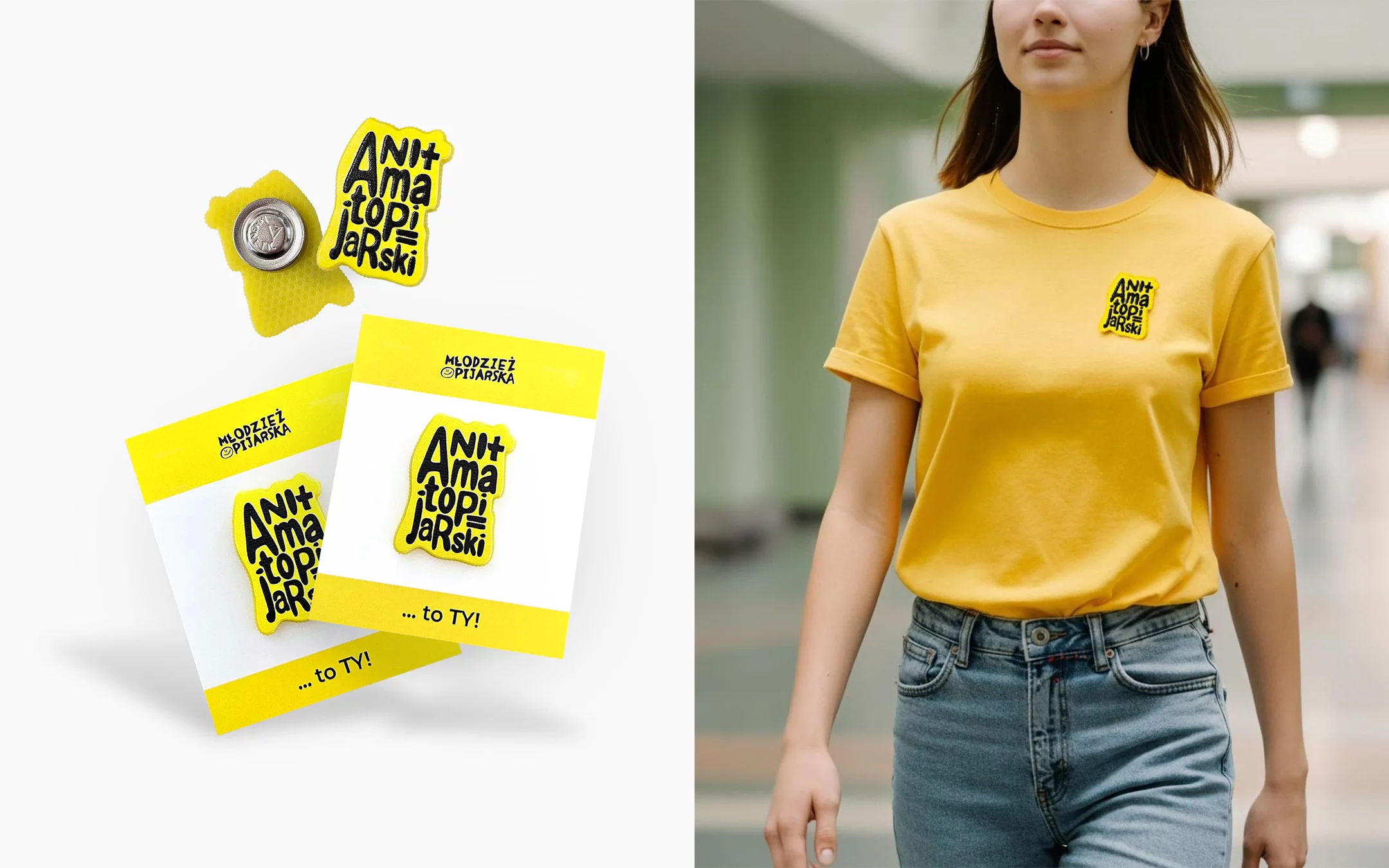 Pins with custom card holders for Młodzież Pijarska, made by Polish manufacturer DECARD