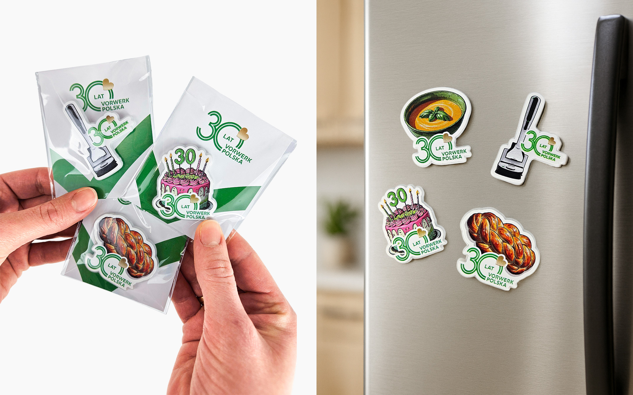 Magnets for Thermomix, with custom card holders, made of durable and lightweight resin by Polish manufacturer DECARD
