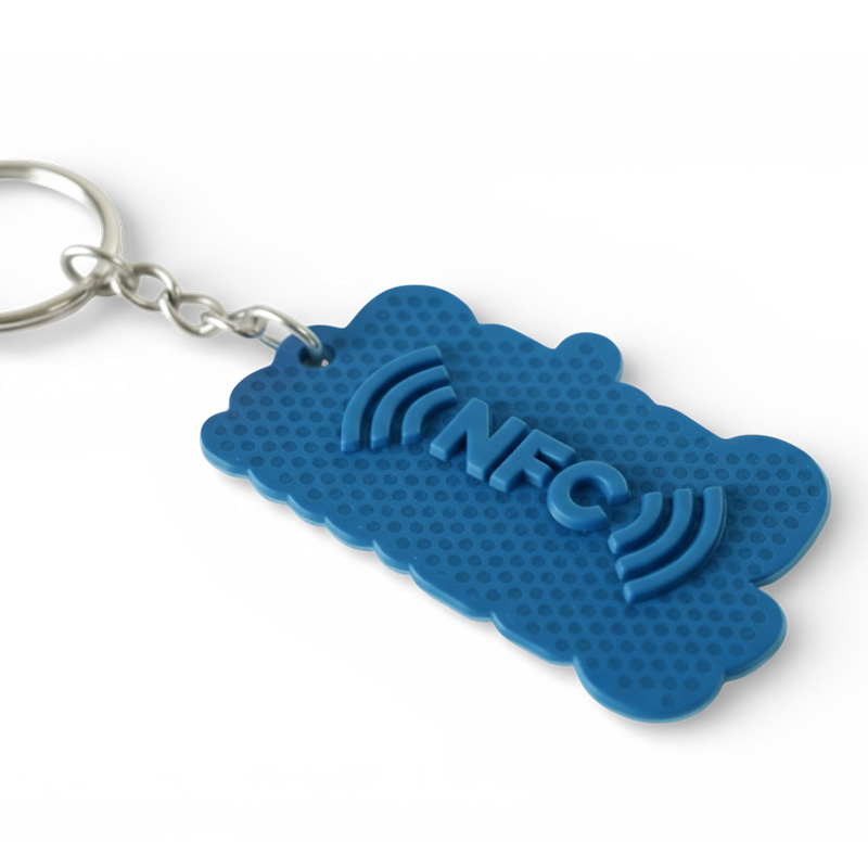 3D keychain with text, made of resin, 3D NFC marking on the back, Polish producer DECARD