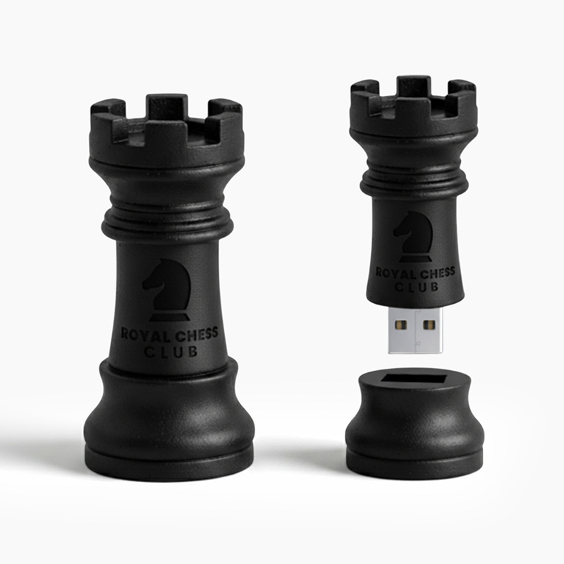 3D USB flash drive, chess set, hard resin, with cap, made by Polish manufacturer DECARD