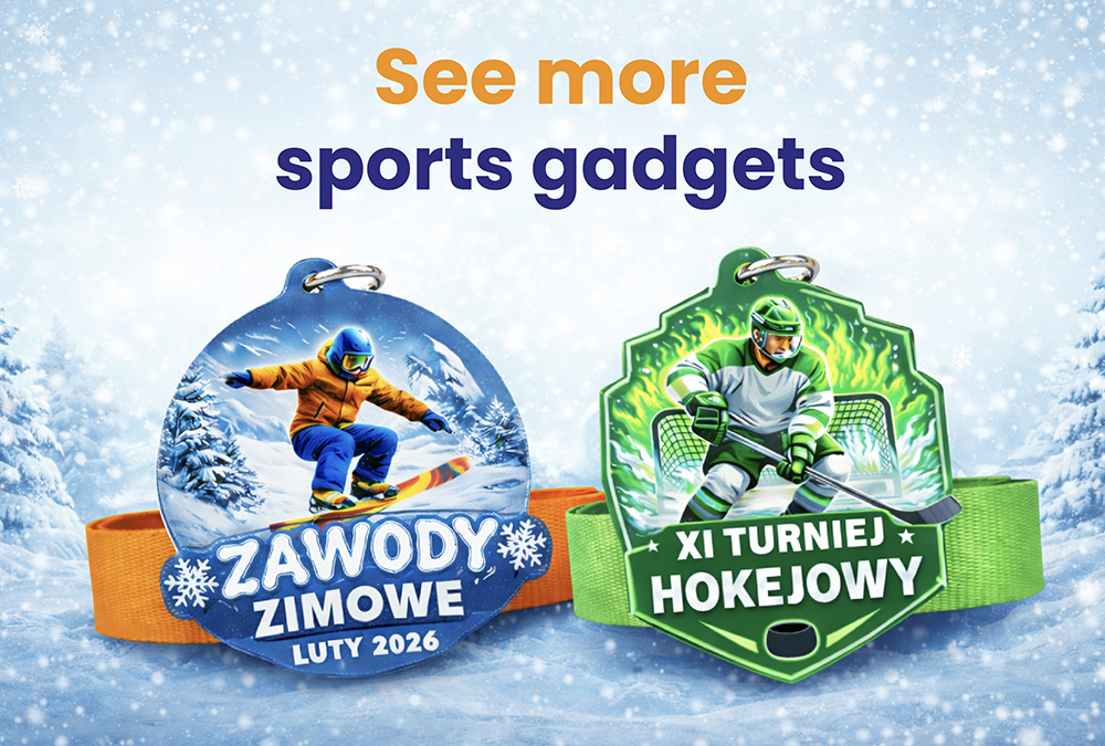 DECARD sports gadgets and medals for winter events and hockey tournament, crafted from hard, lightweight resin, colorful design