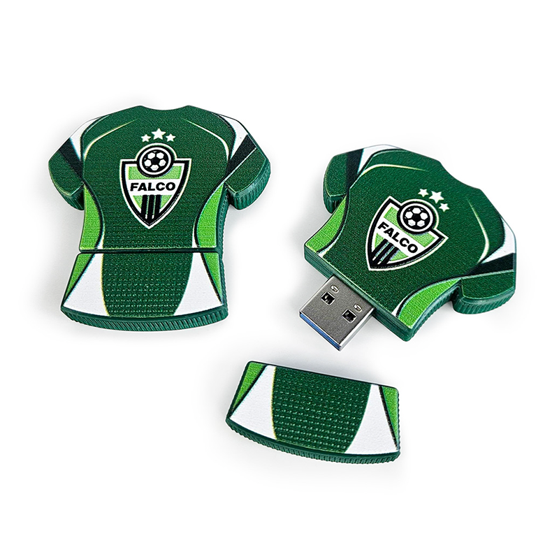 Sports USB flash drive, sports jersey with club logo, with cap, made by Polish manufacturer DECARD