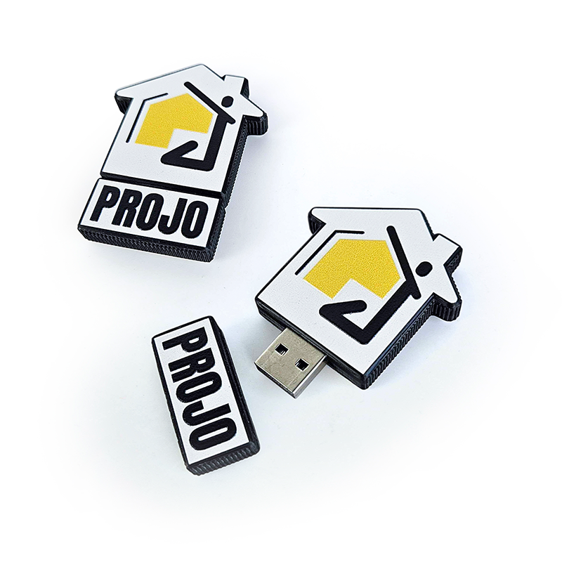 USB flash drive with logo, for design studio PROJO, hard resin, with cap, made by Polish manufacturer DECARD