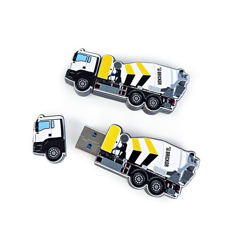 USB truck-shaped flash drive, with cap, hard resin, made by Polish manufacturer DECARD