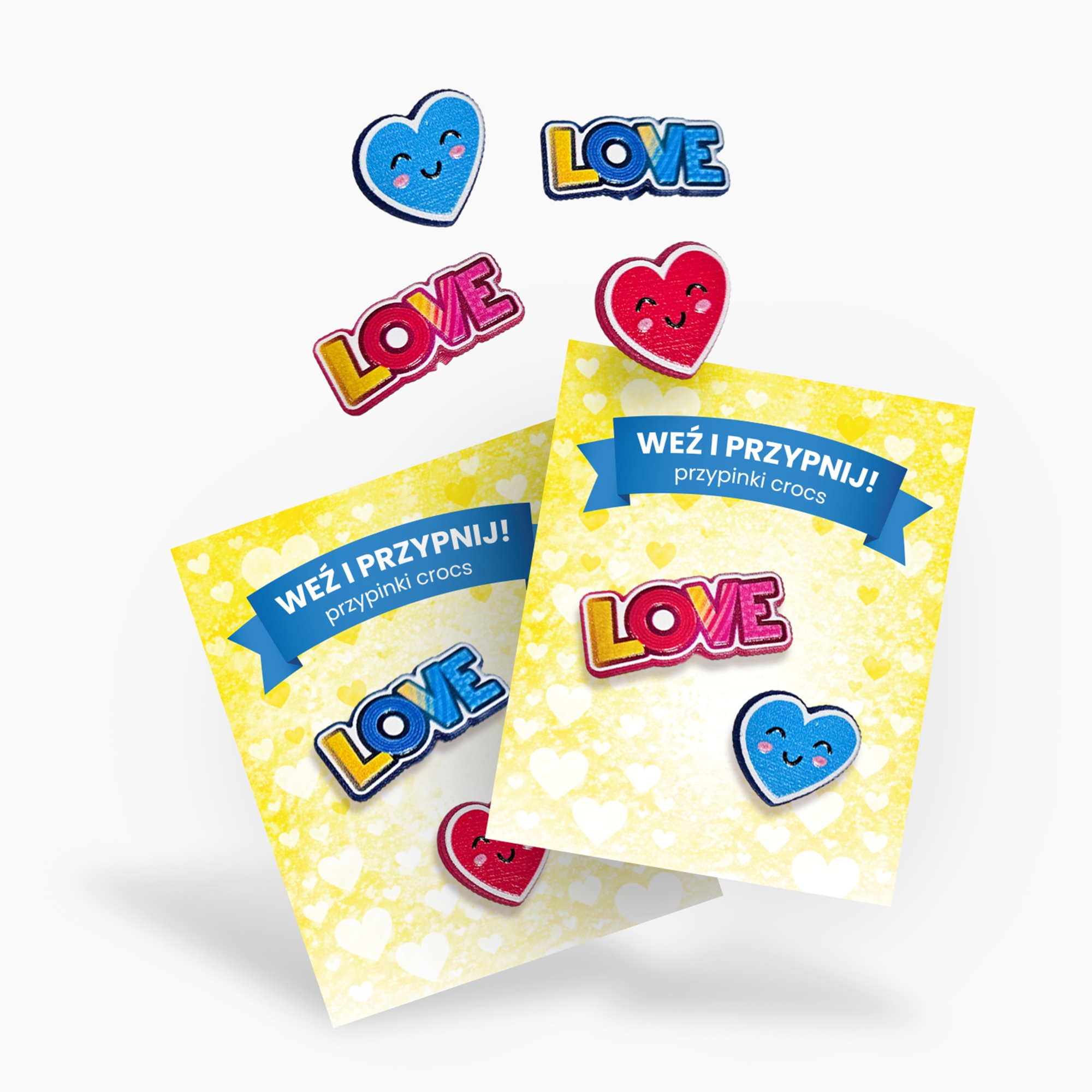 Colorful Crocs charms in the shape of hearts and the word LOVE, made from raised resin. Packed in a dedicated box. Manufactured in Poland by DECARD Colorful Crocs charms in the shape of hearts and the word LOVE, made from raised resin. Packed in a dedicated box. Manufactured in Poland by DECARD