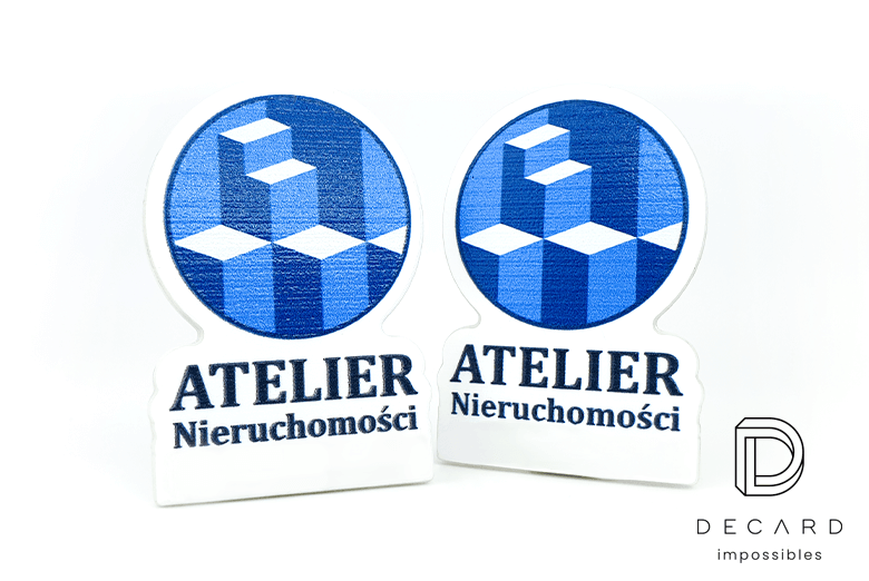 Magnesy firmowe Atelier Nieruchomości, producent DECARD