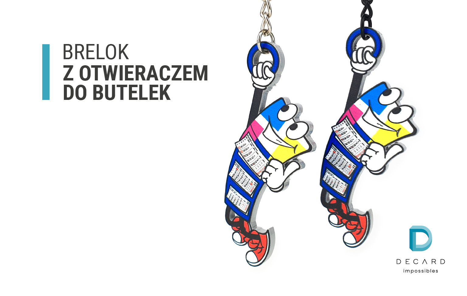 Personalizowane breloki do kluczy samochodowych z funkcją otwieracza do piwa, na zamówienie, producent DECARD