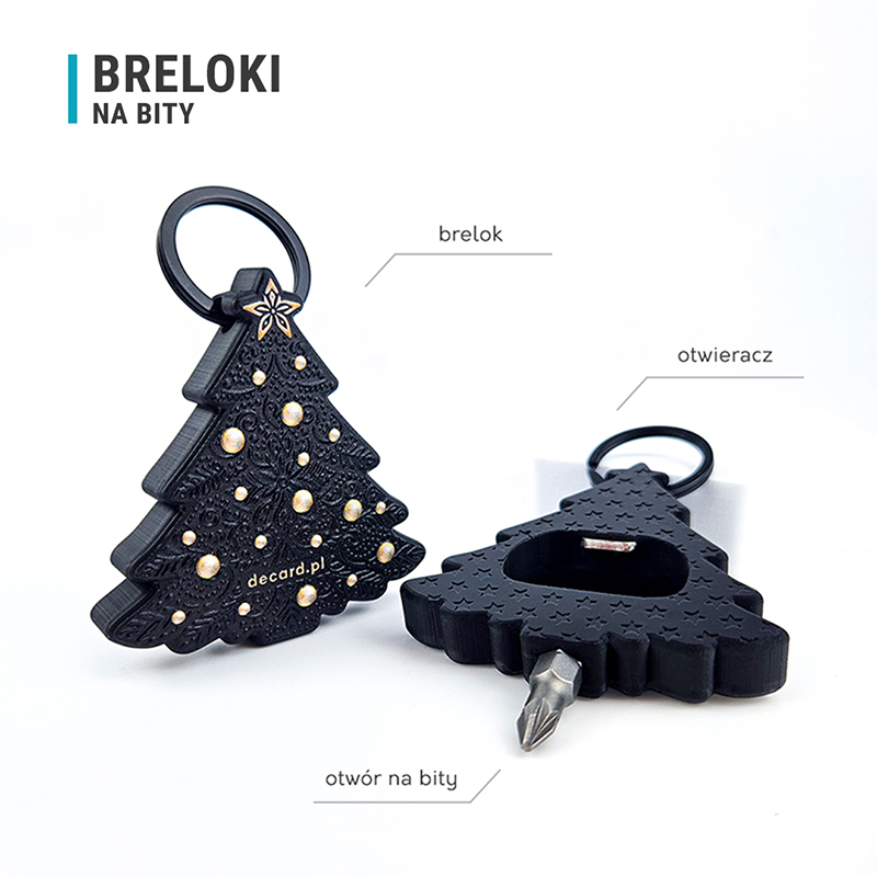 Breloki na bity, twarda żywica, świąteczna choinka, polski producent DECARD