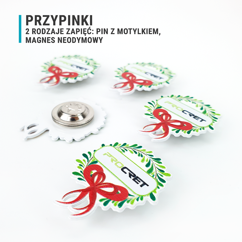 Przypinki metalowe, świąteczne, polski producent DECARD