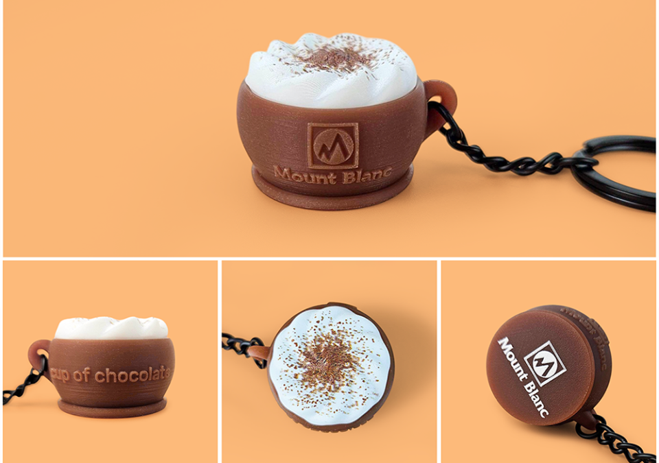 Breloki 3D kształt filiżanki pralinki, dla Mount Blanc, polski producent DECARD
