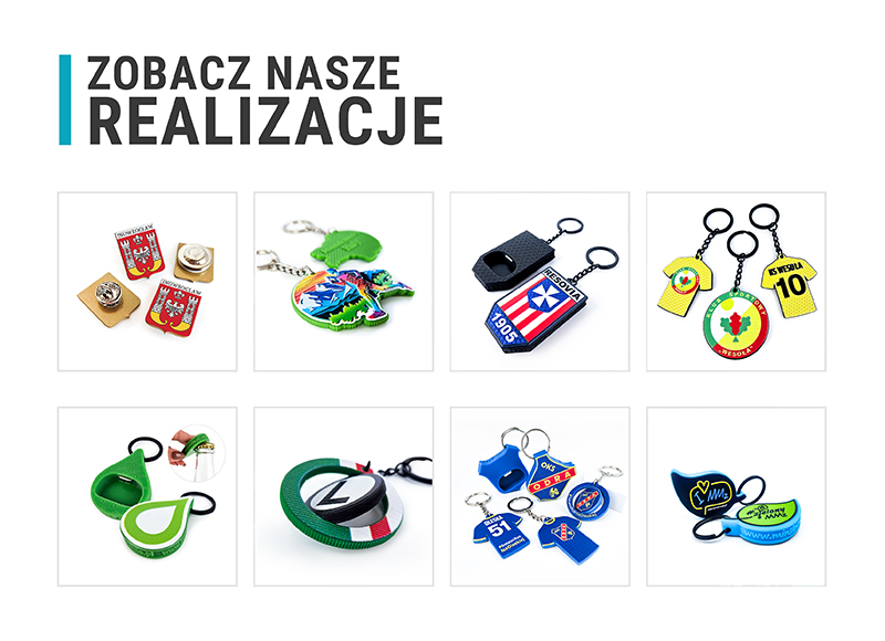 Galeria realizacji, breloki, magnesy, przypinki, otwieracze, medale, polski producent DECARD