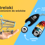 Breloki z żetonami do wózków, brelok z żywicy, metalowy żeton, polski producent DECARD