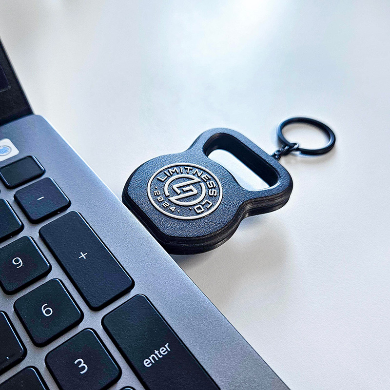 Pendrive kettlebell, twarda i lekka żywica, lekko wypukłe logo 3D, polski producent DECARD