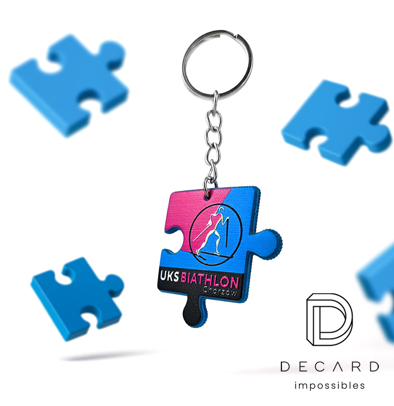 Breloki puzzle, twarda i lekka żywica, polski producent DECARD