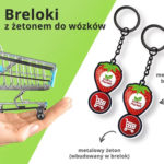 Breloki z żetonami do wózków, metalowe, każdy kształt i kolor, dowolna grafika 3D, polski producent DECARD