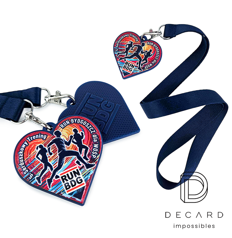 Medale sportowe, biegowe, twarda żywica, kształt serca, polski producent DECARD