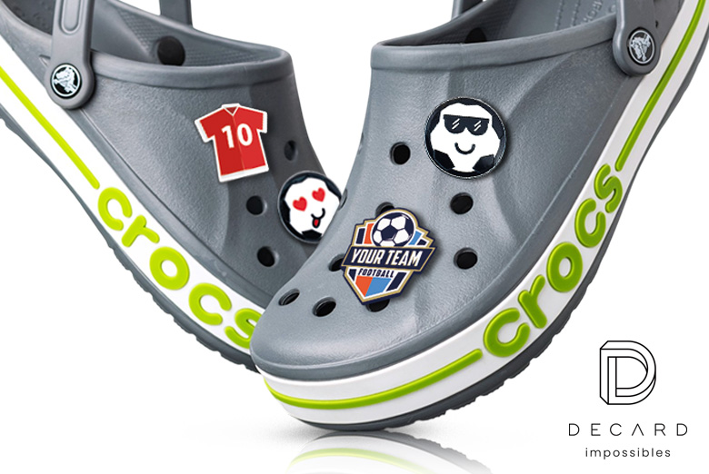 Przypinki do crocsów, sportowe, piłka nożna, herb, koszulki klubowe, twarda żywica, polski producent DECARD