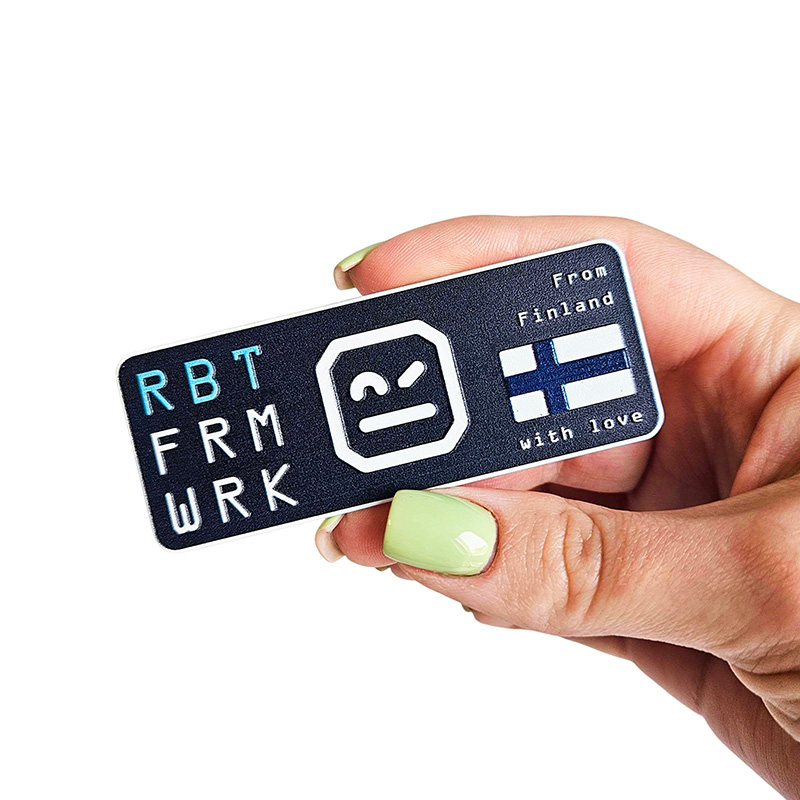 Metalowy magnes robot, wypukłe napisy 3D, polski producent DECARD