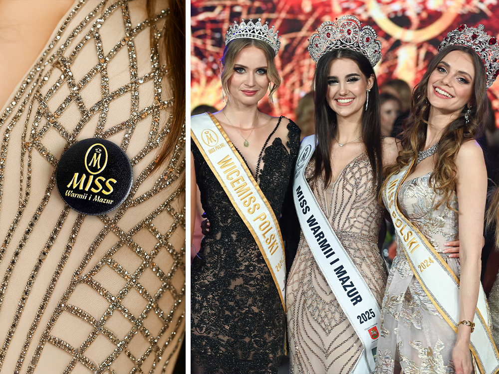 Przypinki eventowe, wybory miss Warmii i Mazur, polski producent DECARD Przypinki eventowe, wybory miss Warmii i Mazur, polski producent DECARD