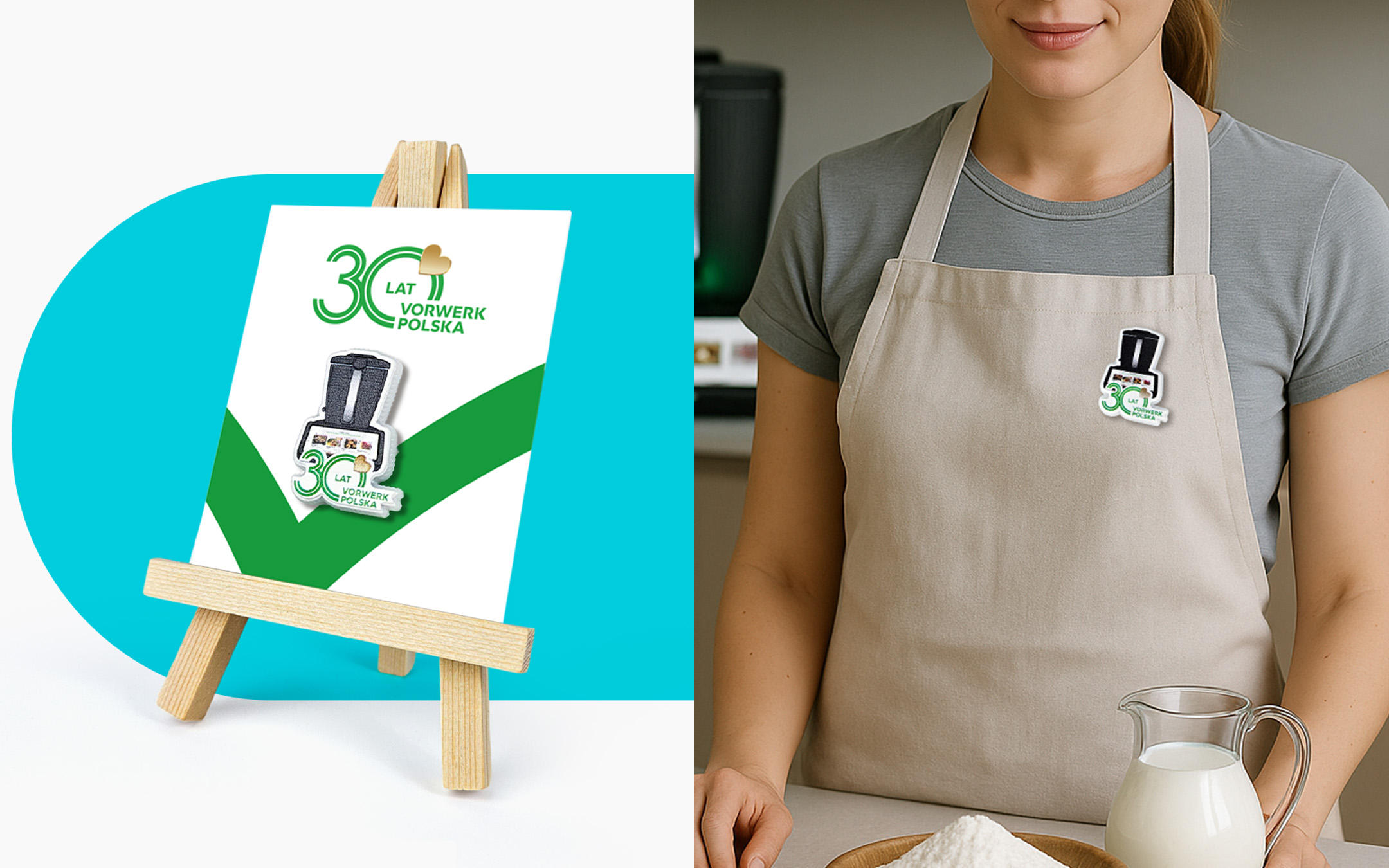 Przypinki dla Thermomix, z dedykowanym kartonikiem, twarda i lekka żywica, polski producent DECARD