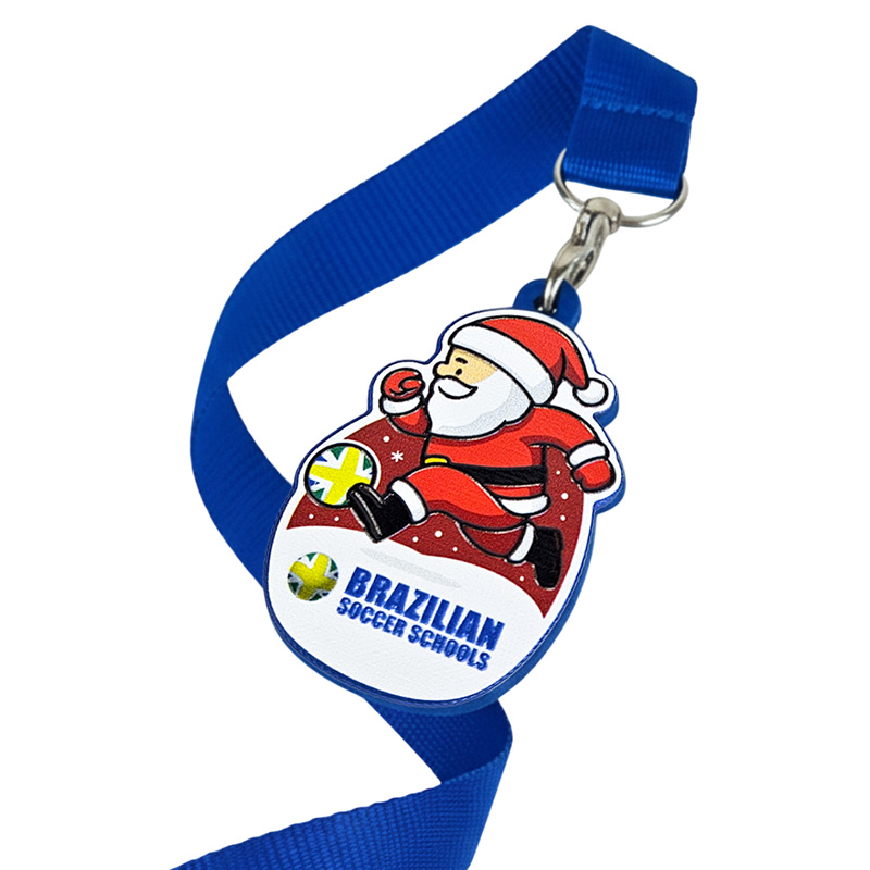 Medale mikołajkowe dla Brazilian Soccer Schools Rzeszów, wypukła grafika 3D, twarda i lekka żywica, polski producent DECARD