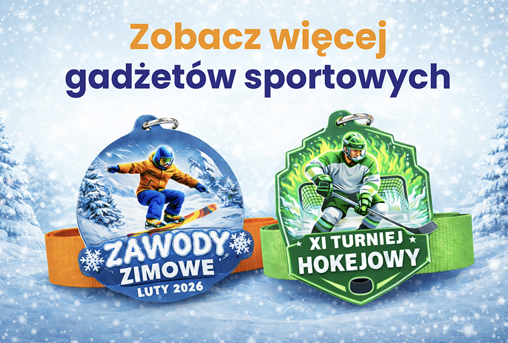 Gadżety sportowe, medale zawody zimowe i turniej hokejowy, kolorowe, lekkie, z twardej żywicy, wykonanie polski producent DECARD