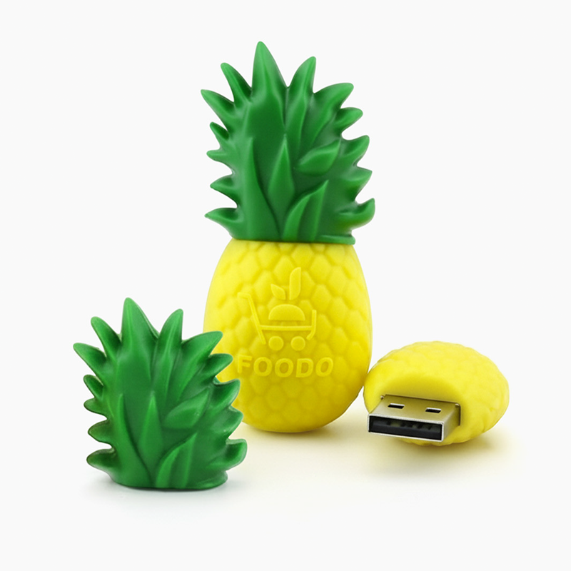 Pendrive ananas, z zatyczką, logo 3D na krawędzi, twarda żywica, wykonanie polski producent DECARD