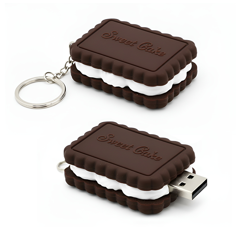 Pendrive 3D z brelokiem, ciasteczko z kremem, napis 3d, twarda żywica, wykonanie polski producent DECARD